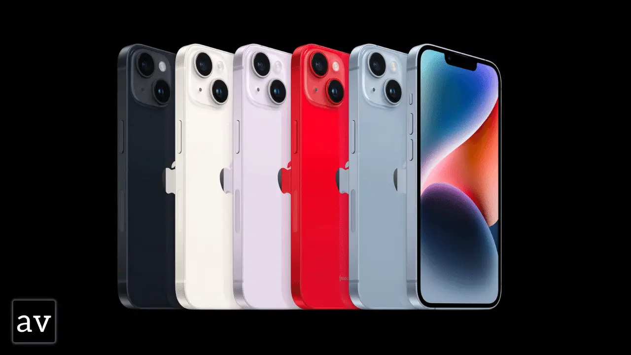 iPhone 14 Plus in all 5 colors