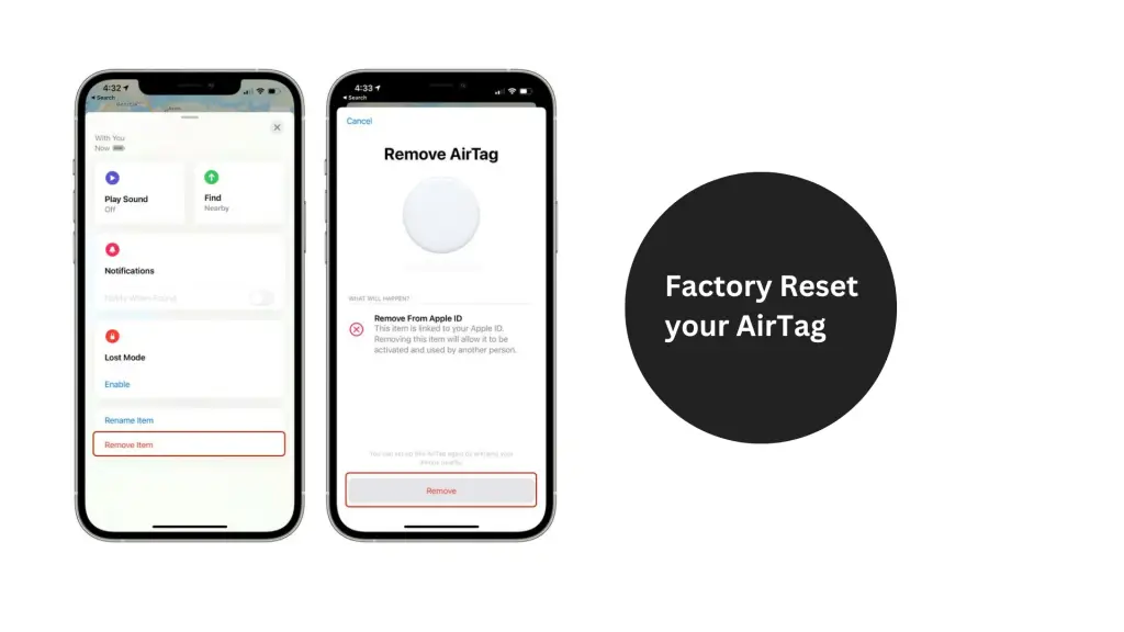How to factory reset an AirTag
