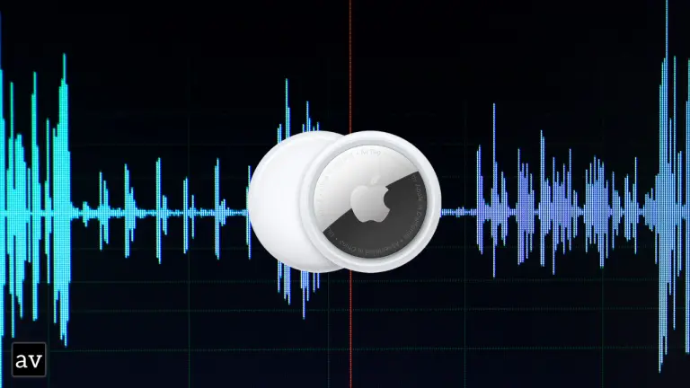 apple airtag with sound wave behind