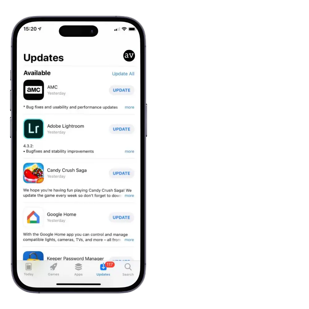 Update Booking.com on iPhone